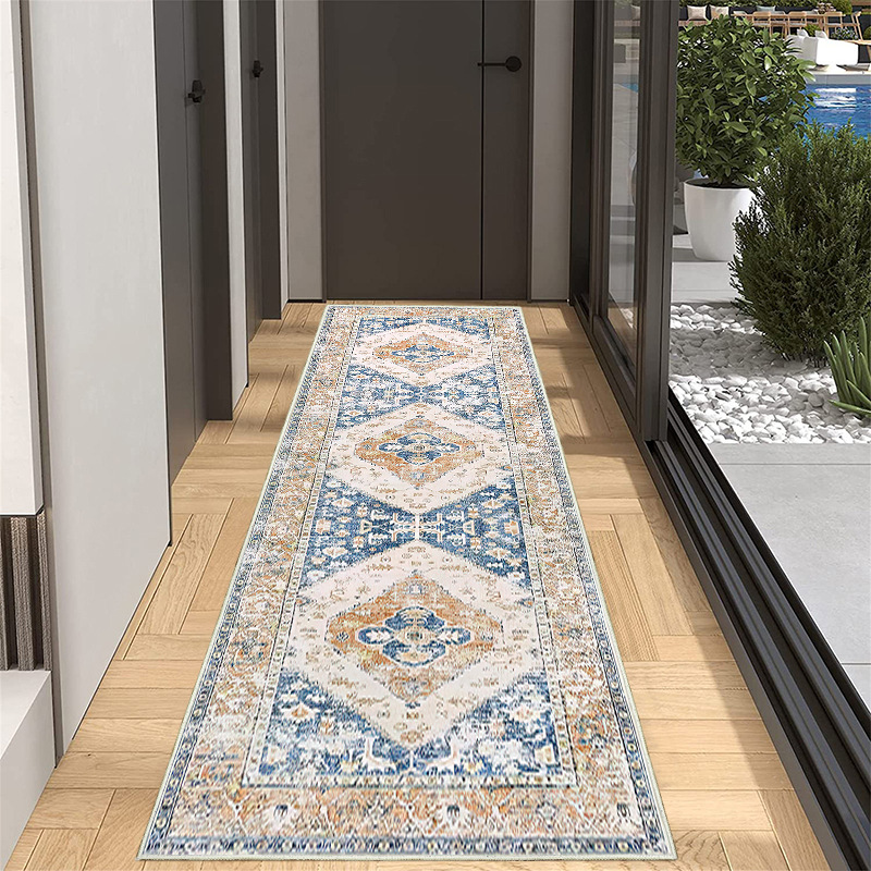 Carpet Entrance Door Floor Mat Household Door Short Plush TPR Non-Slip Washed Bottom Strip Carpet Mat Wholesale