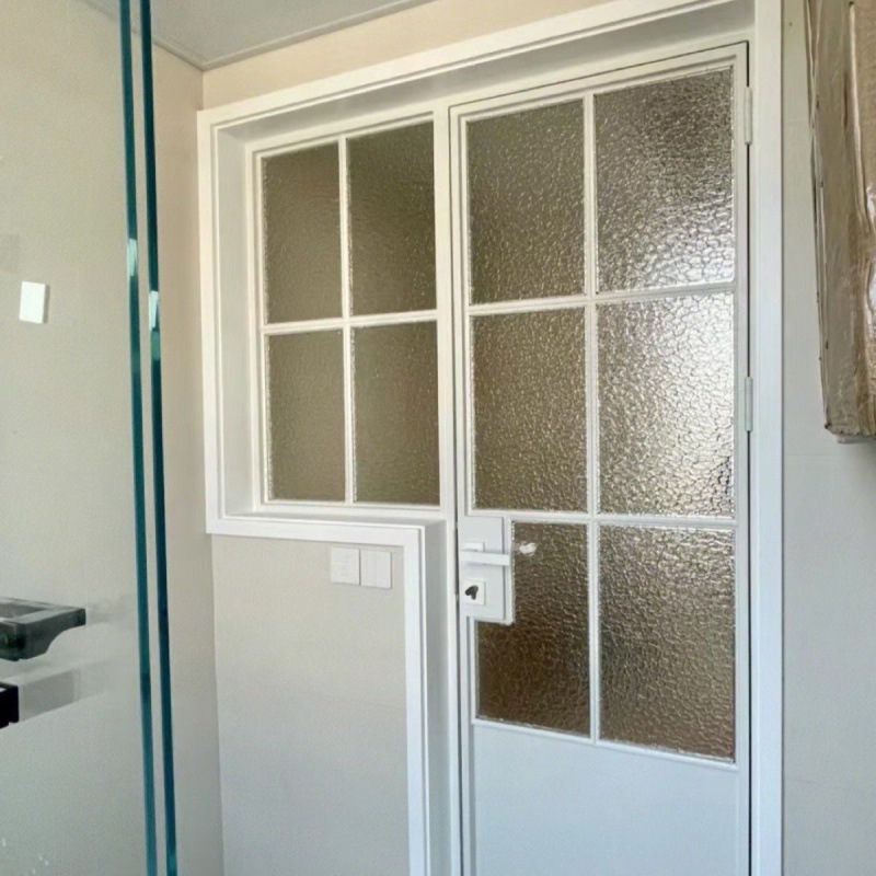 铝合金门窗窄边门窗法式简复古门花平开门卫生间厨房轻奢老铁门