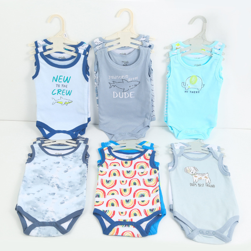 Newborn Cartoon Clothes for Babies Baby Jumpsuits Onesie Cotton Sleeveless Baby Onesie Romper Foreign Trade Direct Supply