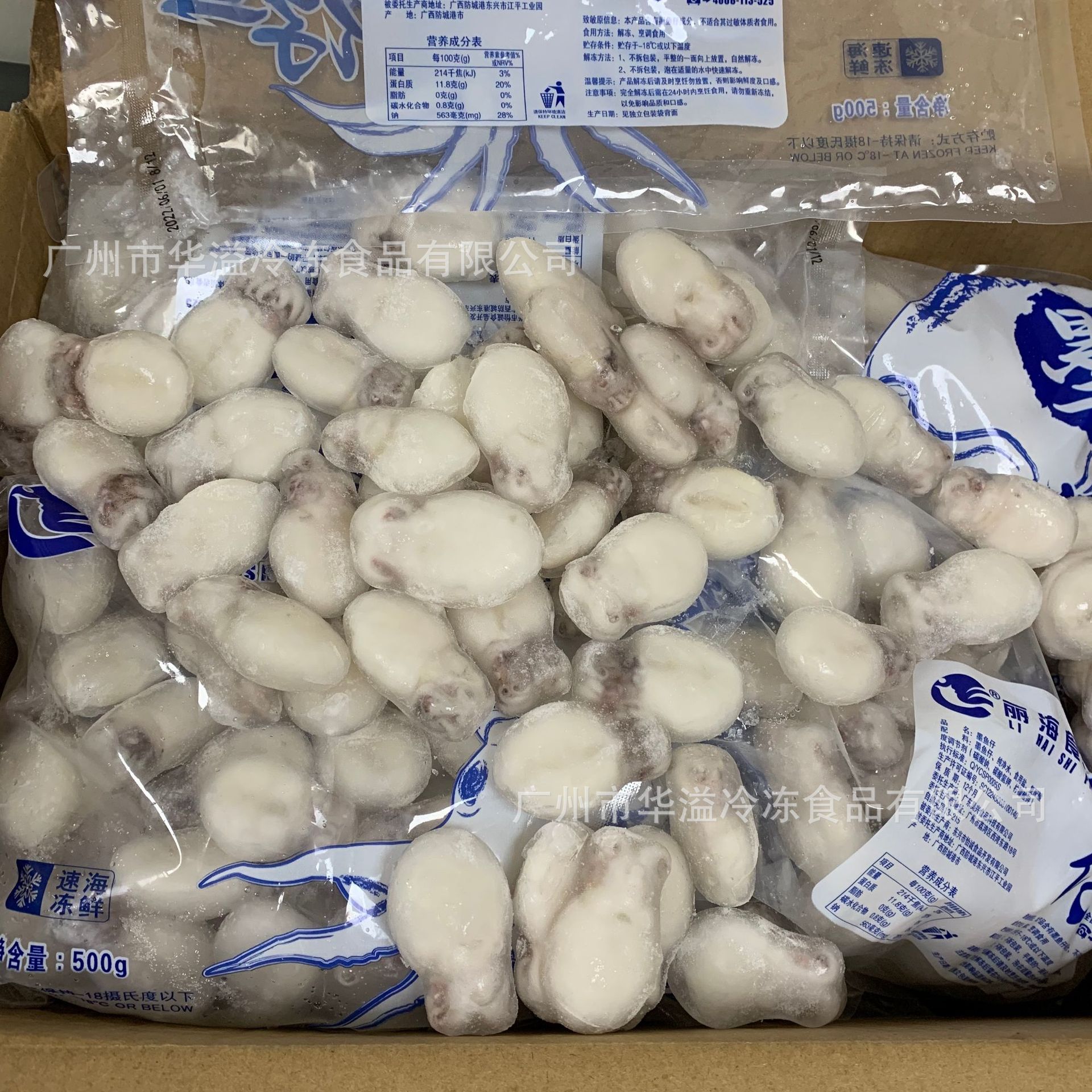 丽海80/100墨鱼仔 500只/箱 单冻墨鱼仔 活冻小墨斗鱼 捞汁小海鲜