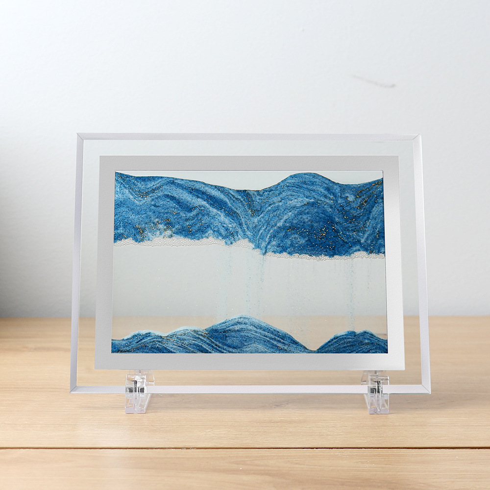创意抖音3diy玻璃流沙画摆件沙漏液体山水装饰画工艺礼品工厂批发