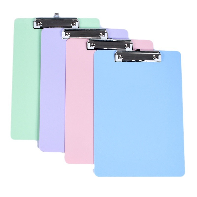 Exclusive for Cross-Border A4 Thick Macaron File Hook Clip Writing Flat Plywood File Binder Folder Printable Logo