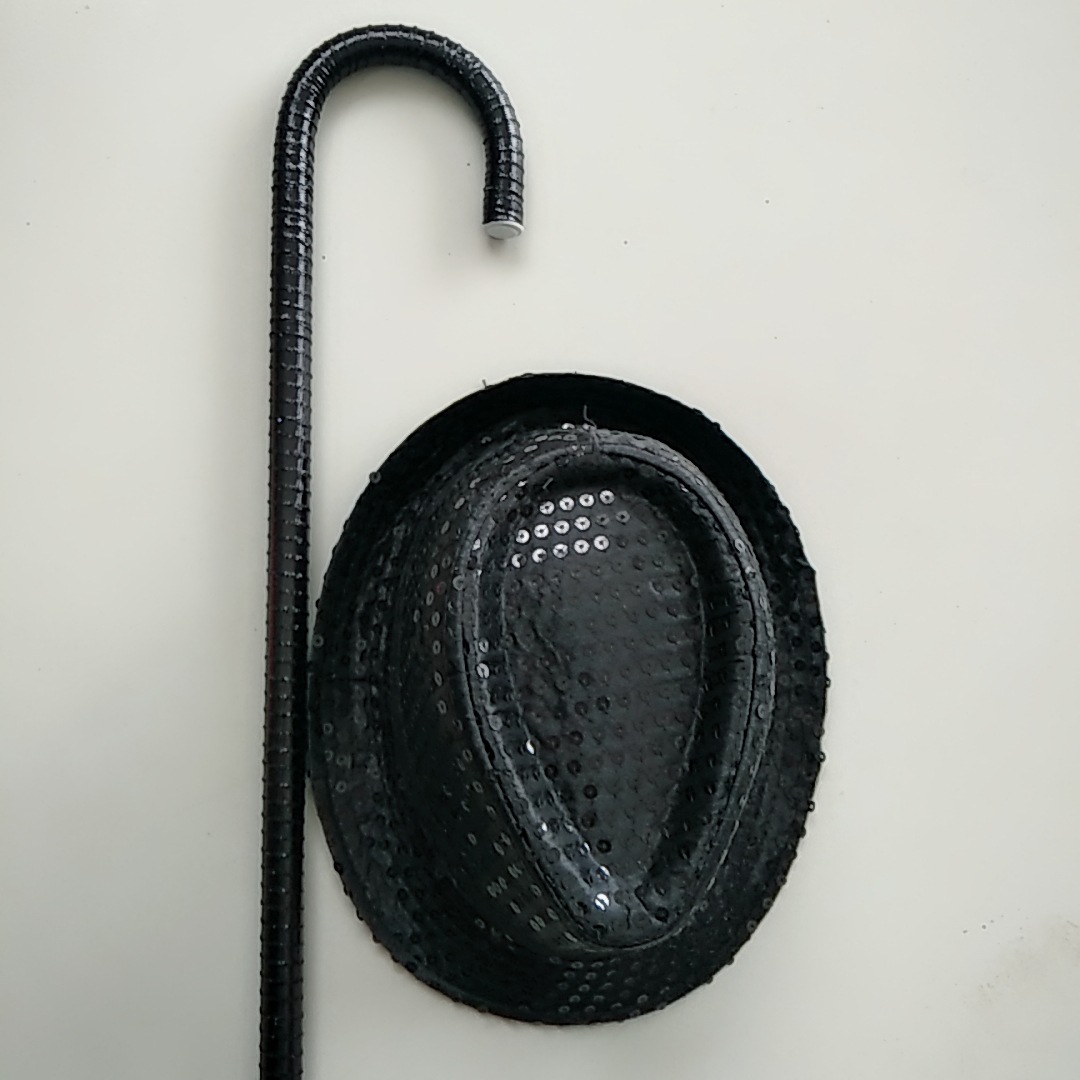 拐杖演出道具棍子帽子背形实木双色小朋友礼帽镭射套装肚皮舞演出