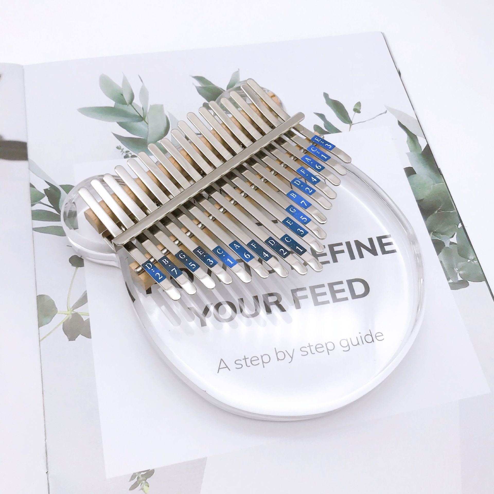 17音拇指琴音符贴 红绿贴 双手指琴音标贴纸 kalimba卡林巴琴键贴