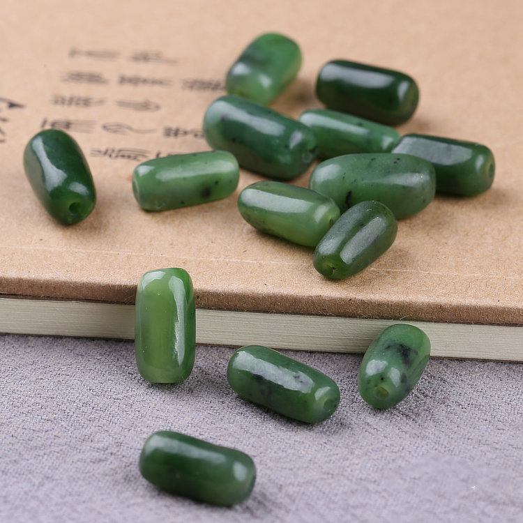 批发新疆和田玉随型珠子枣红皮和田碧玉手串项链挂绳散珠