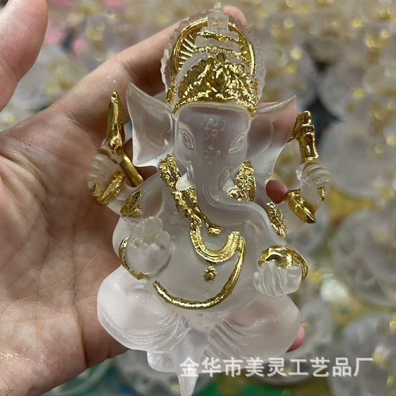 elephant god decoration water glass resin southeast asia buddha statue ganesh home desktop decoration jewelry source manufacturer hair