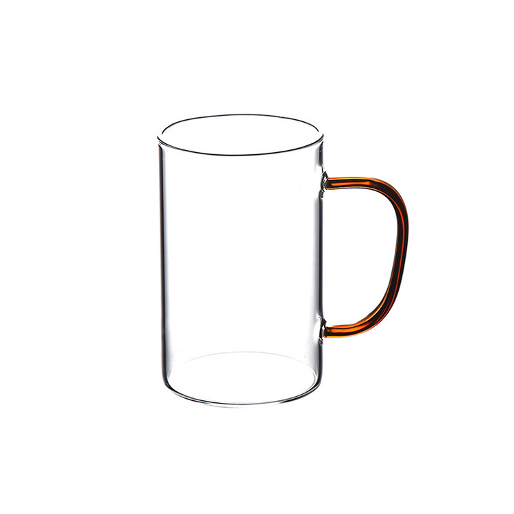 Color Handle Glass Transparent Handle Large Capacity Household Drinking Cups Tea Brewing Cup Breakfast Milk Cup Beer Steins