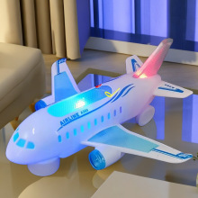 儿童模型玩具发光电动万向音乐空中巴士玩具飞机模型声光玩具批发