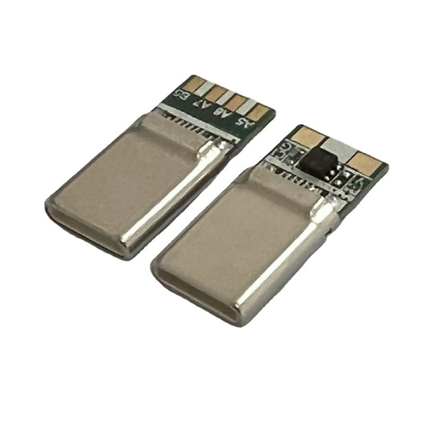 1拉伸款pd公头100w瓦6芯c-c快充type-c端子沉金板焊ic插头