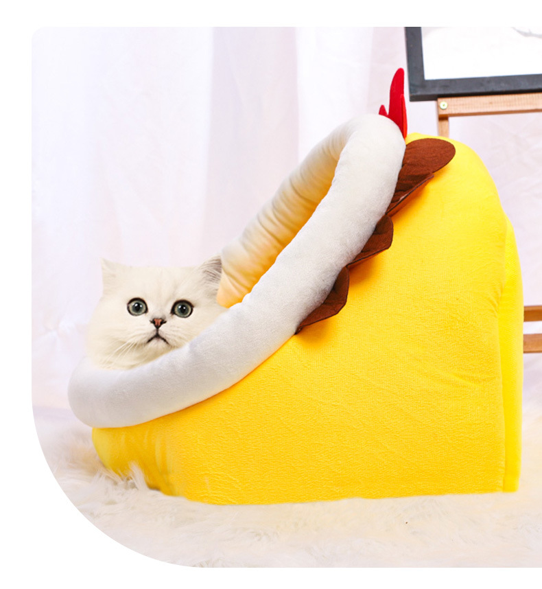 秋冬新款卡通猫窝中小号半封闭猫垫加厚布艺可拆洗冬季保暖猫床垫