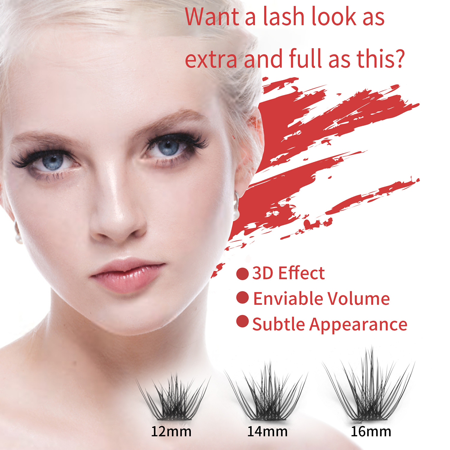 分段式睫毛欧美自嫁接舒适单簇假睫毛自然浓密款嫁接分段式睫毛厂