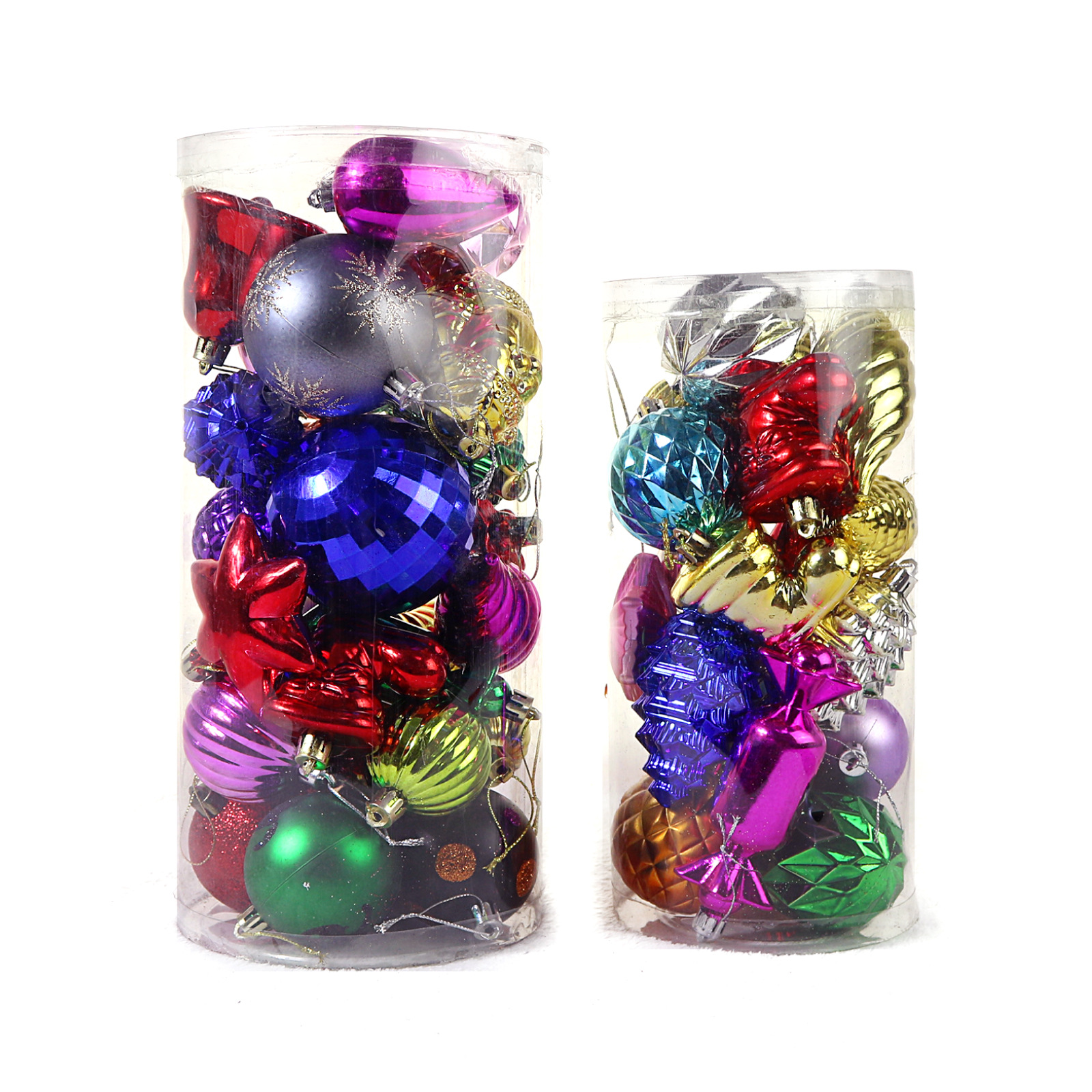 圣诞节装饰品塑料球异形彩绘圣诞球套装吊顶吊球圣诞树装饰挂件