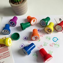 儿童文具可爱卡通动物创意圆形小印章玩具塑料圣诞节万圣节套装
