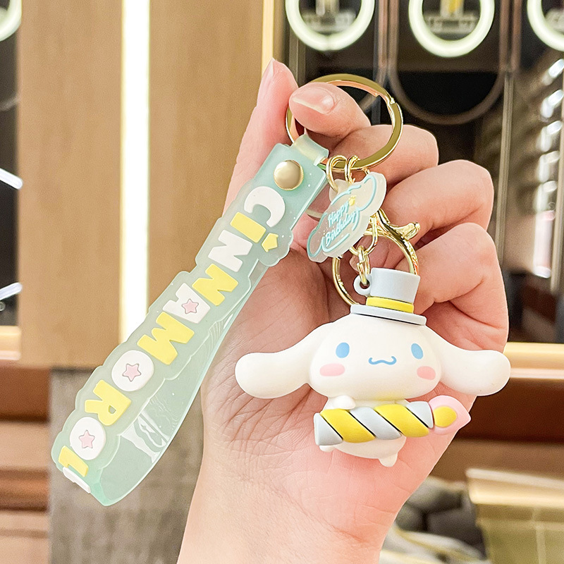 Sanrio Big Ear Dog Cinnamoroll Babycinnamoroll Keychain Cute Pendant Small Commodity Gift Cars and Bags Key Ring Pendants