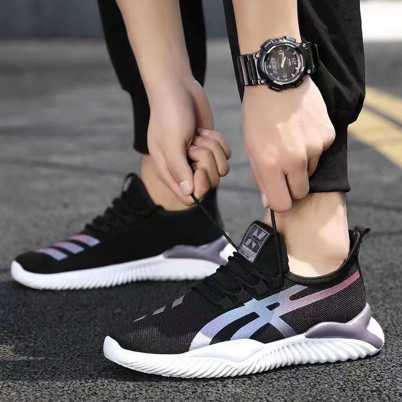 2023 Summer New Breathable Sports Men's Shoes Casual Shoes Board Shoes Korean Fashion All-Matching Mesh Surface Shoes