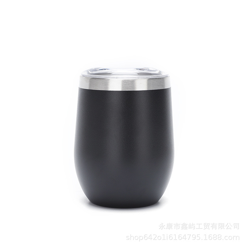 Cross-Border Hot Selling 304 Stainless Steel Vacuum Cup 12Oz Double-Layer Vacuum U-Shaped Egg Shell Cup Household Office Tumbler