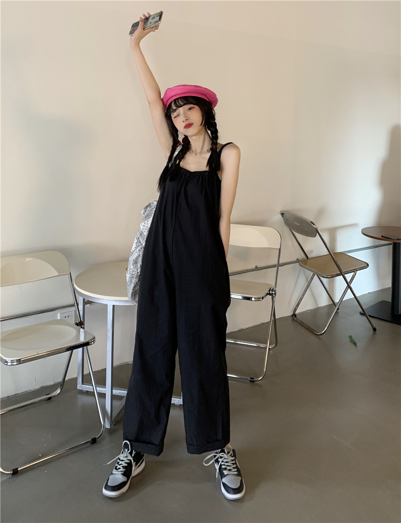 时髦精~~抹胸吊带宽松连体裤背带裤