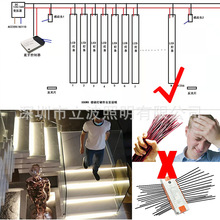 网红感应楼梯踏步灯线条型感应灯智能踏步灯走廊过道台阶灯