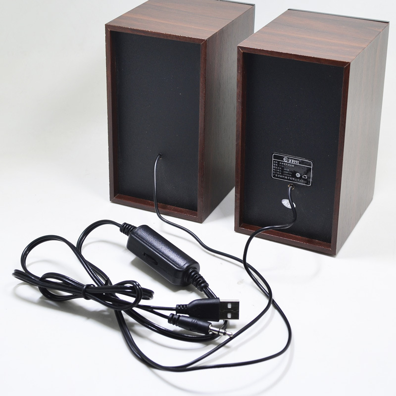 宇时代v10电脑音箱usb有线桌面迷你木质台式机笔记本家用小音响