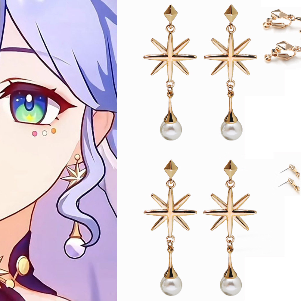 16对葬送的芙莉莲伏拉梅同款耳环耳夹耳钉二次元动漫cos耳饰红色耳坠