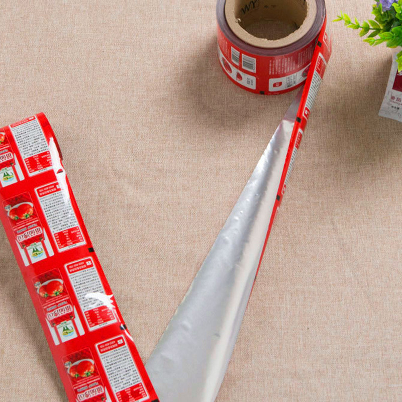 批发食品包装卷膜 铝箔自动包装膜 番茄酱复合膜酱油辣椒镀铝卷膜