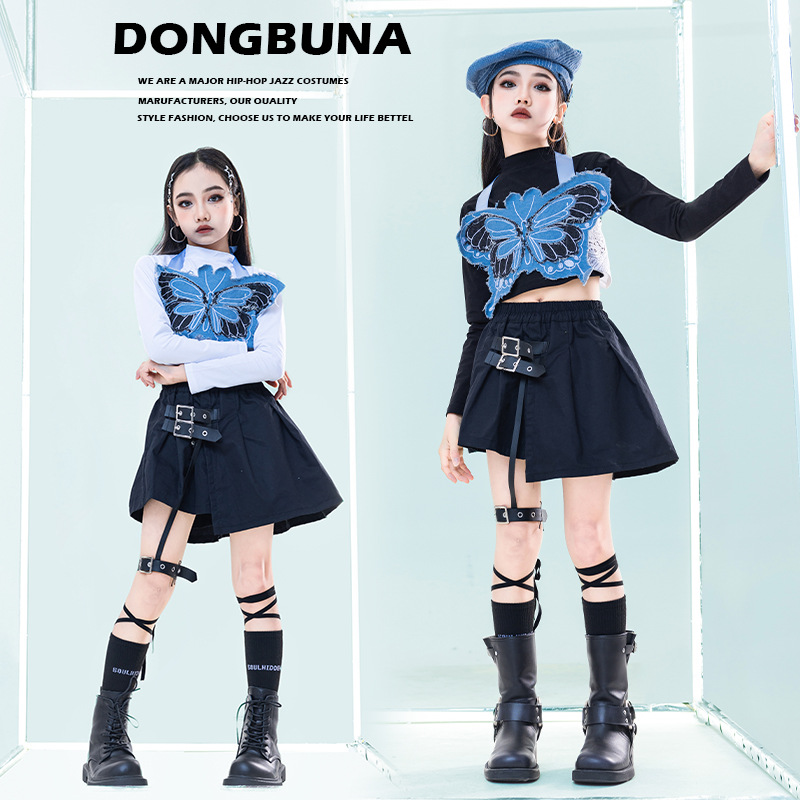 爵士舞服装儿童hiphop街舞嘻哈套装女童jazz模特走秀女团演出服装