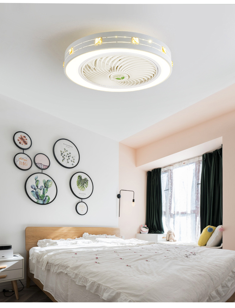 领王吸顶风扇灯吊扇灯卧室餐厅家用隐形灯扇现代简约带电扇的吊灯