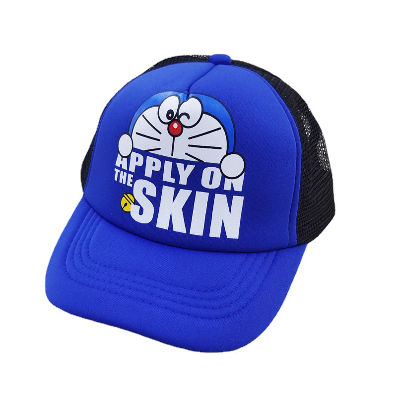 Children's Mesh Cap Doraemon Printed Baseball Cap Parent-Child Peaked Cap Kids Sun Protection Hat Sun Hat Breathable Sun Hat