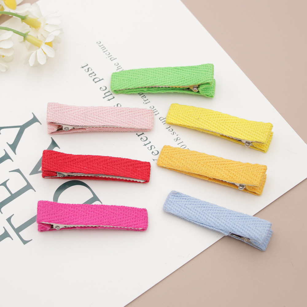 鸭嘴夹儿童发夹全包布半包布棉手工diy发夹多色半成品女童发饰品