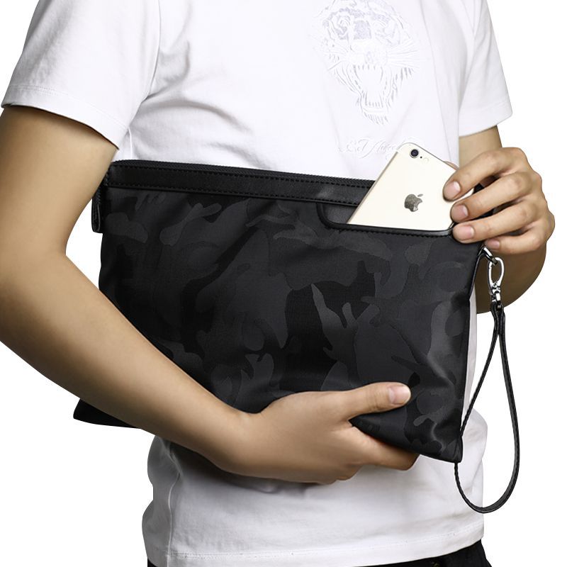 高档男士手拿包加厚耐用手包牛津布大容量手抓包年轻人休闲男夹包