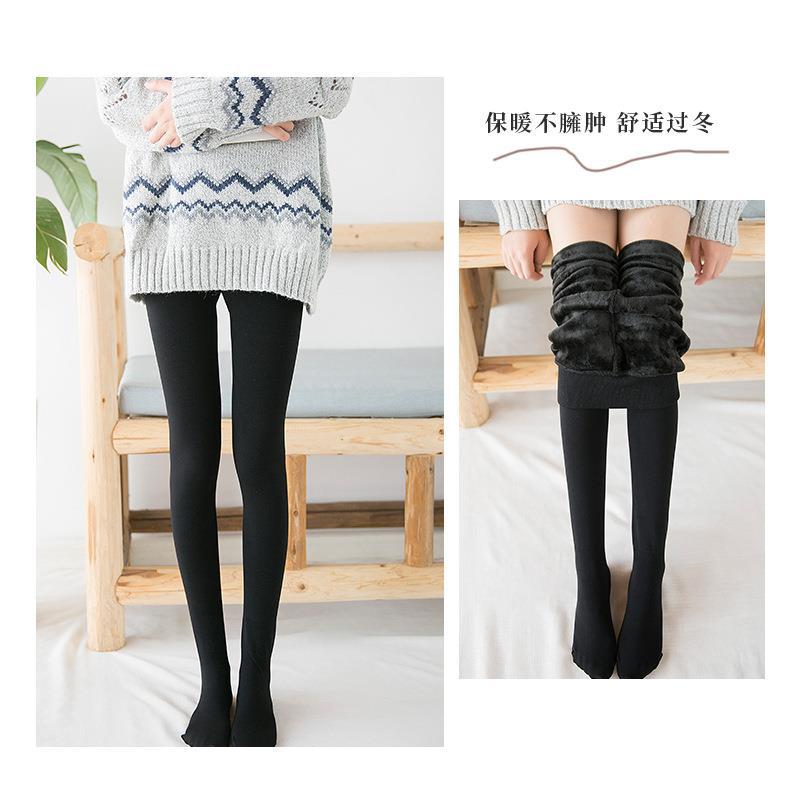 打底袜女新款 加绒加厚一体裤袜 光腿裸感神器肉色踩脚打底裤外穿