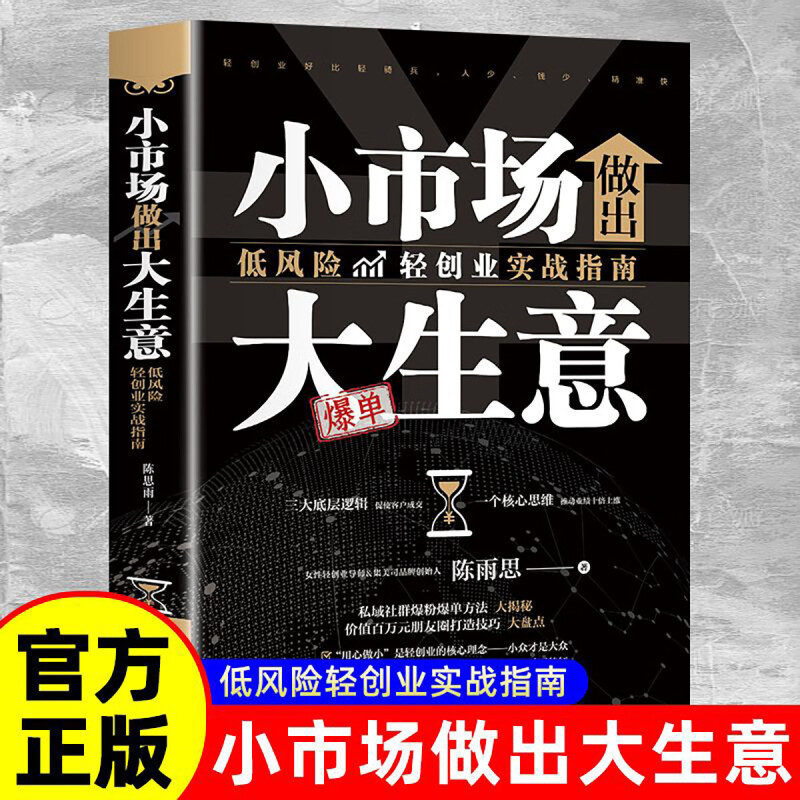 小市场做出大生意 低风险轻创业实战指南正版 创业要了解的知识书