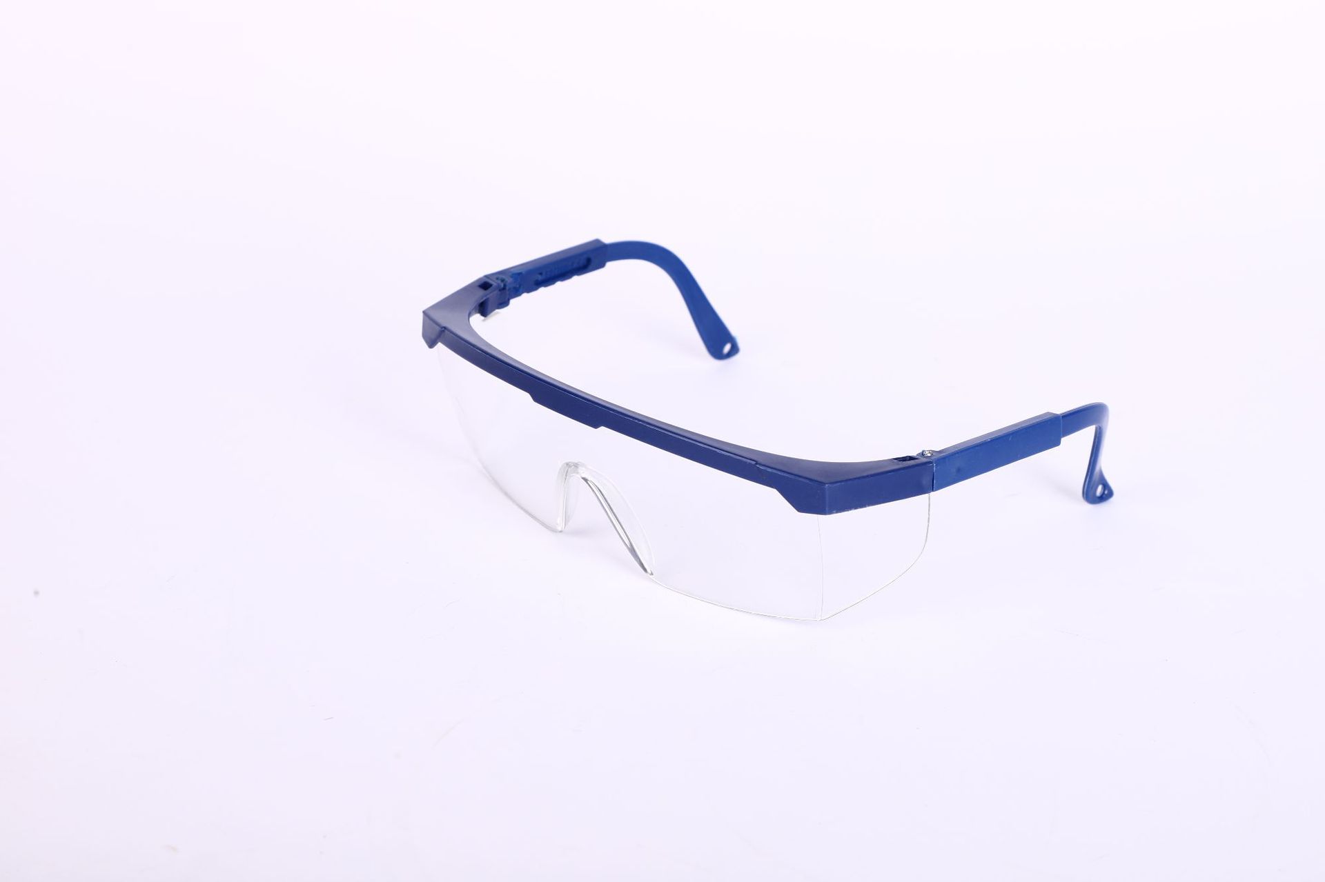 伸缩腿防护眼镜蓝白架框高清塑料框骑行飞沫喷溅冲击调节护目眼镜