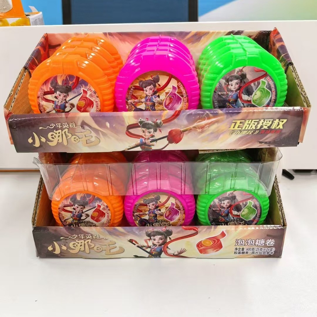 正版哪吒大泡泡糖卷泡泡口香糖25g办公休闲怀旧儿童零食糖果批发