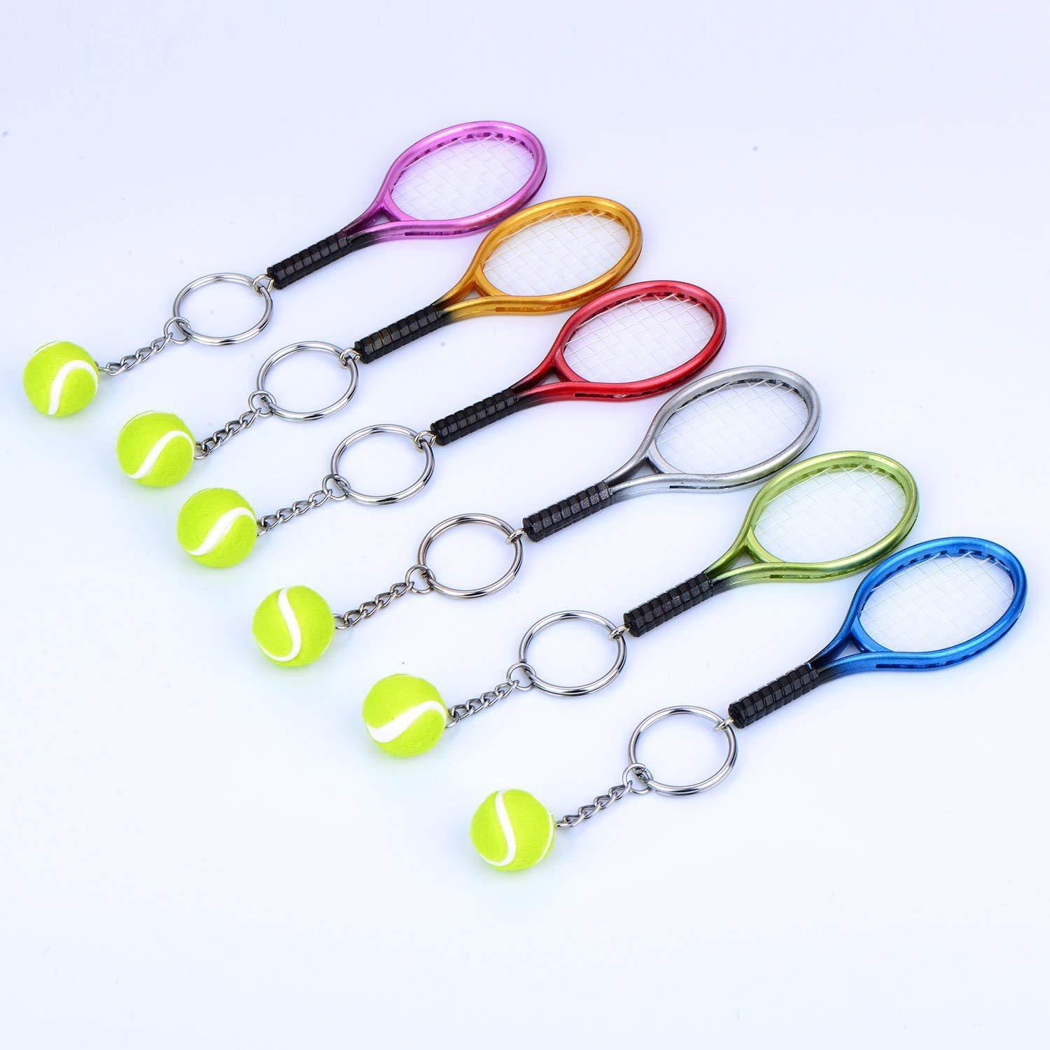 Tennis Key Chain Pendant Wholesale Sports Tennis Key Ring New Simulation Craft Tennis Key Chain Accessories