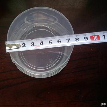 装鱼虾粘土直径9高7cm透明有盖有提手0.