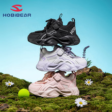 HOBIBEAR春季新款双网透气女童运动鞋时尚软鞋底男童跑鞋厂家直销
