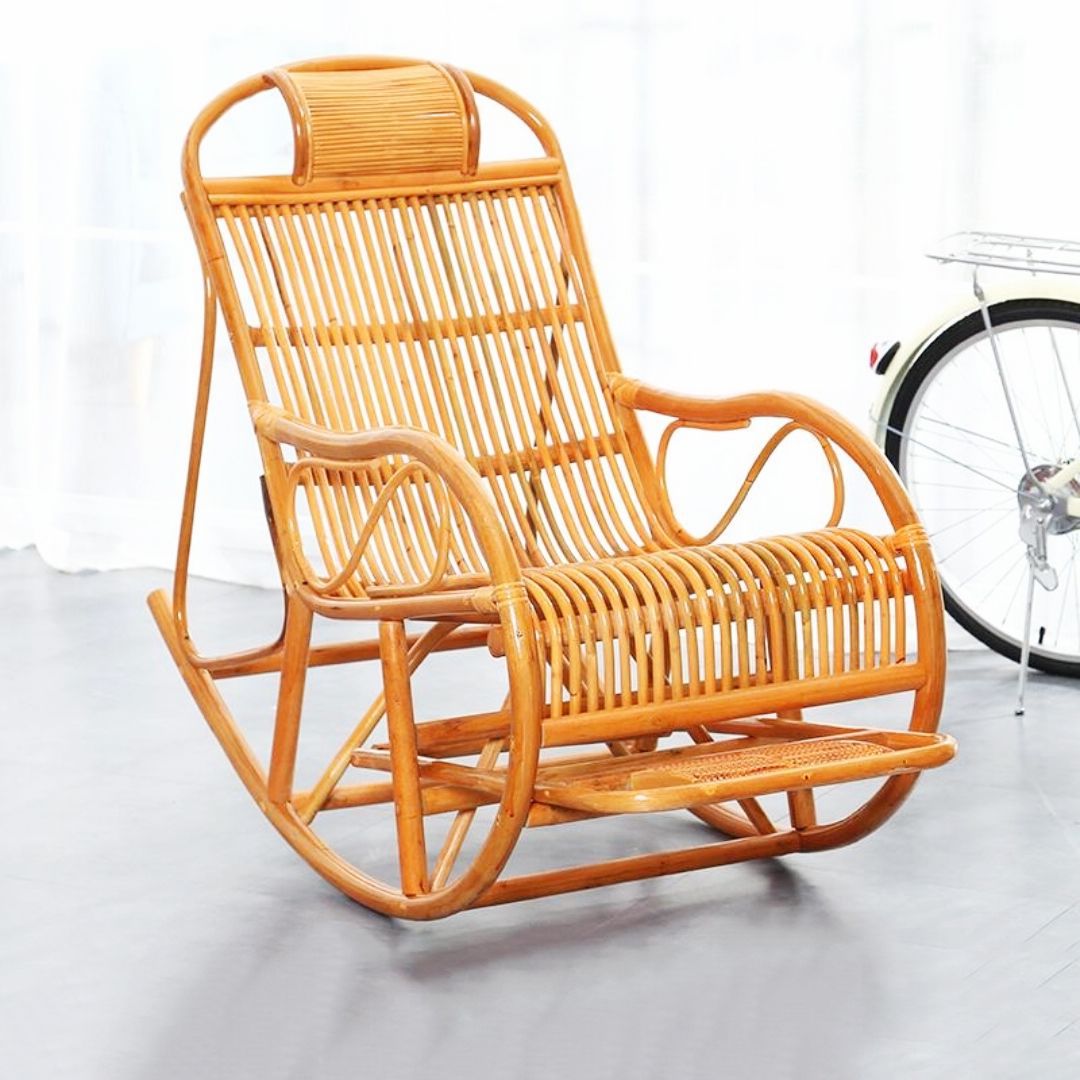 藤椅摇椅阳台休闲躺椅大人藤制成人午休午睡家用老人逍遥竹摇摇椅