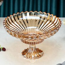 欧式水晶玻璃果盘客厅家用茶几轻奢高档零食糖果干果盘创意网红