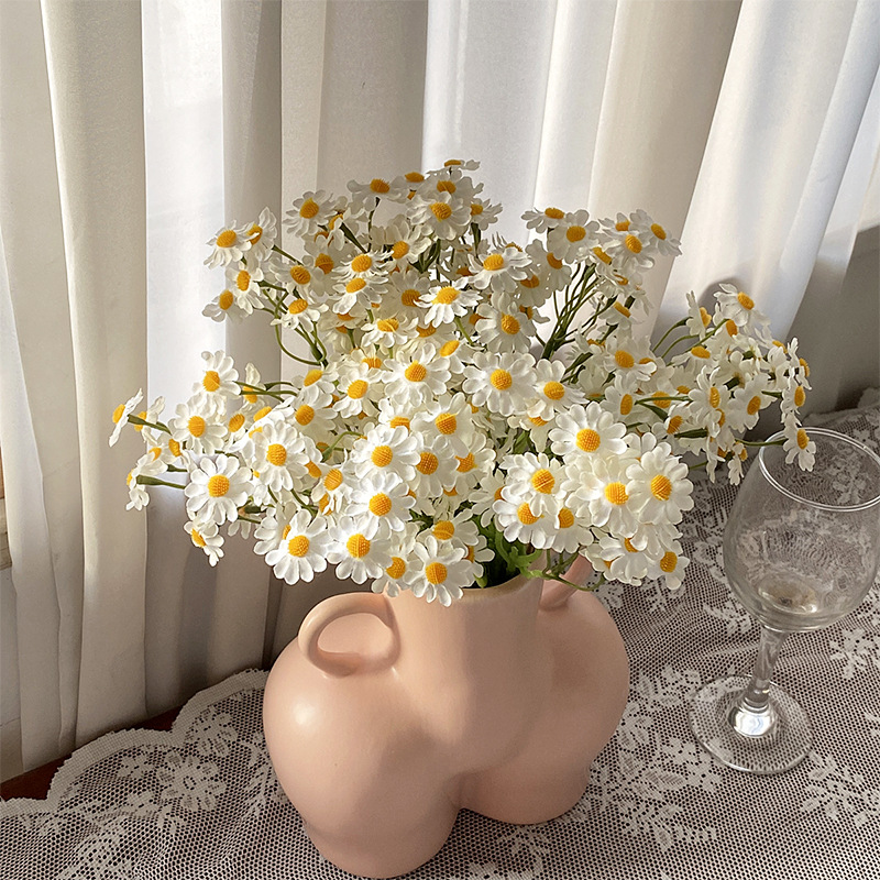 Chamomile Artificial Flowers 6 Bundles Little Daisy Fake Flowers Living Room Furnishings Table Flower Decorative Bouquet Photography Props
