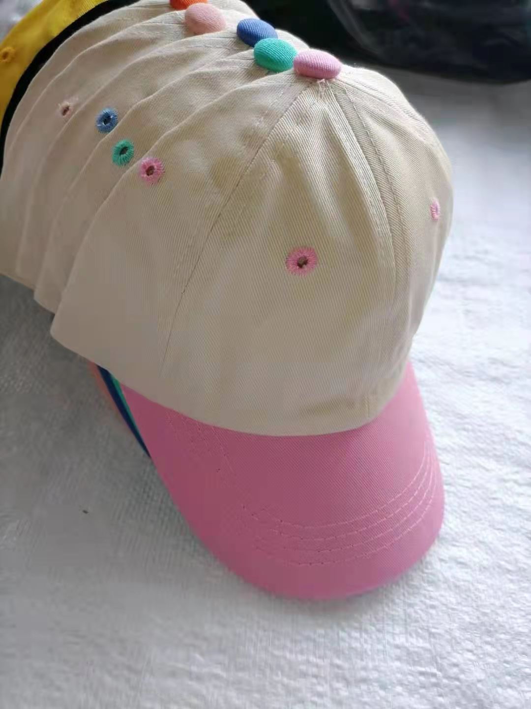 Qingdao Factory Direct Sales Cotton 1612 Sand Card Material Four Seasons Embroidered 52cm Children's Baseball Cap