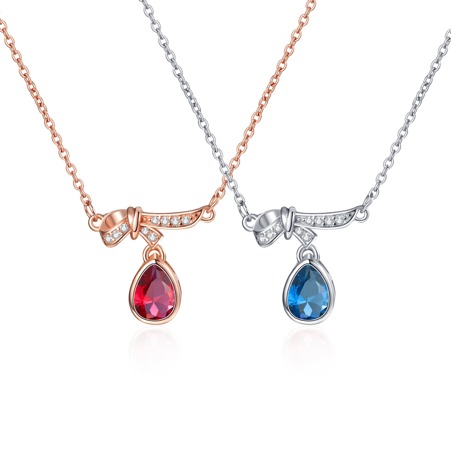 跨境新款海洋之心项链梦之泪小众轻奢锁骨链吊坠设计感配饰批发