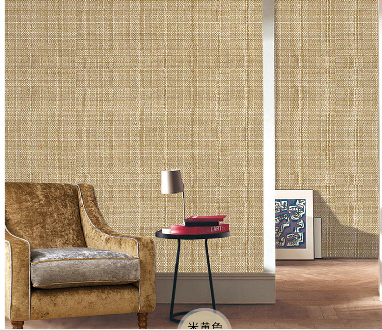 亚麻墙布无缝粗麻银丝麻家装客厅卧室素色工程酒店背景墙壁布批发