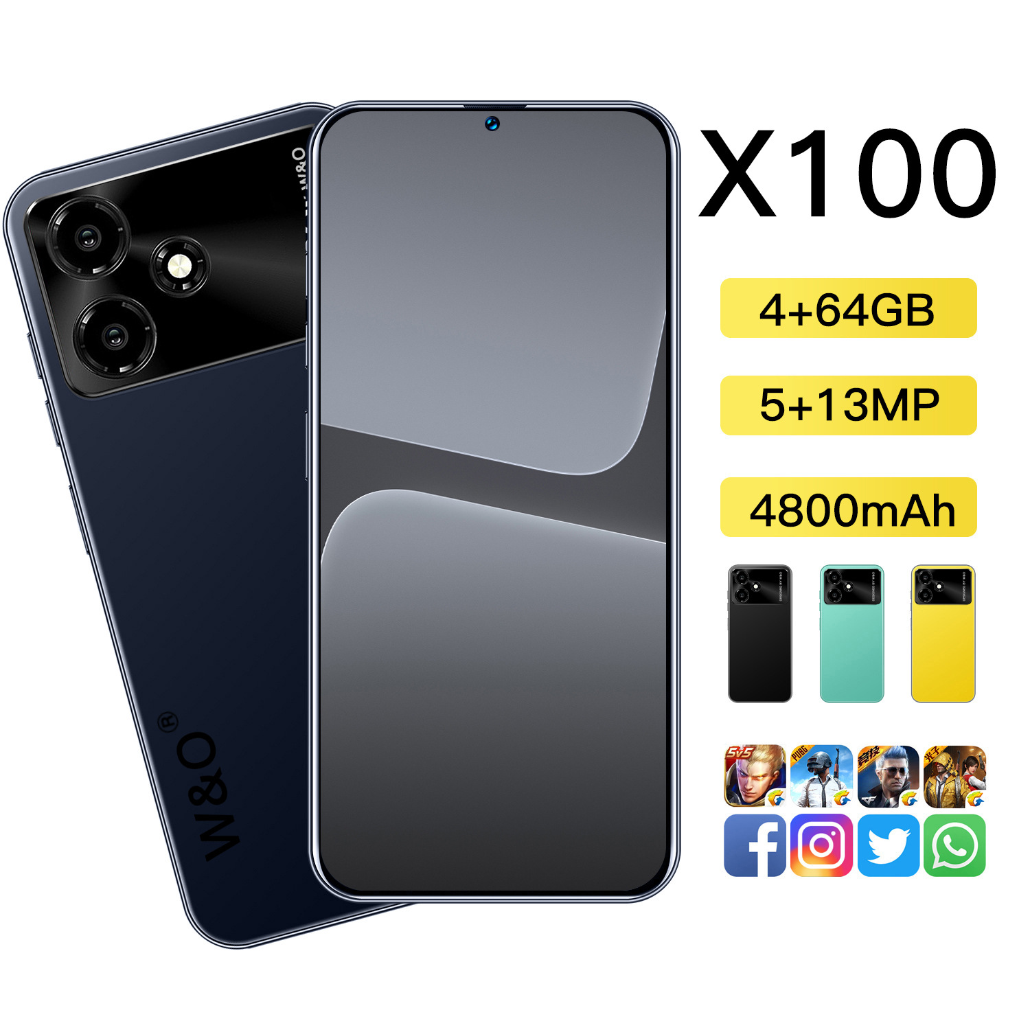 跨境smart phone智能手机4g外贸x100(4 64gb)内存6.