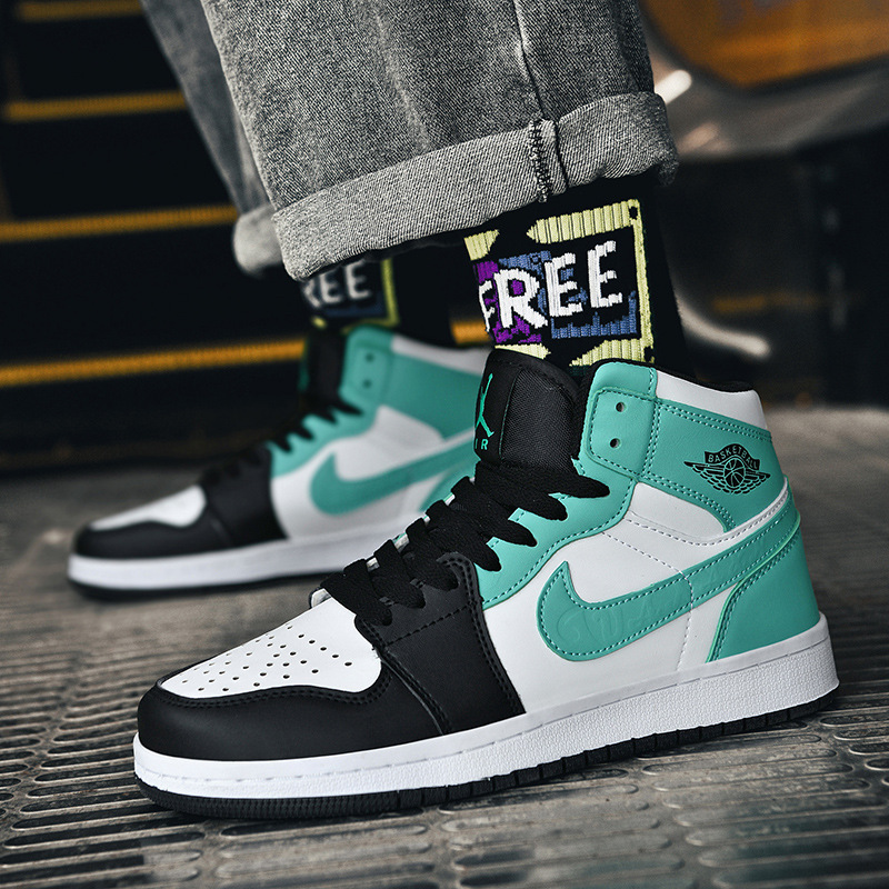 aj男鞋高帮空军一号黑白熊猫复古潮流aj1篮球鞋青年情侣板鞋女鞋