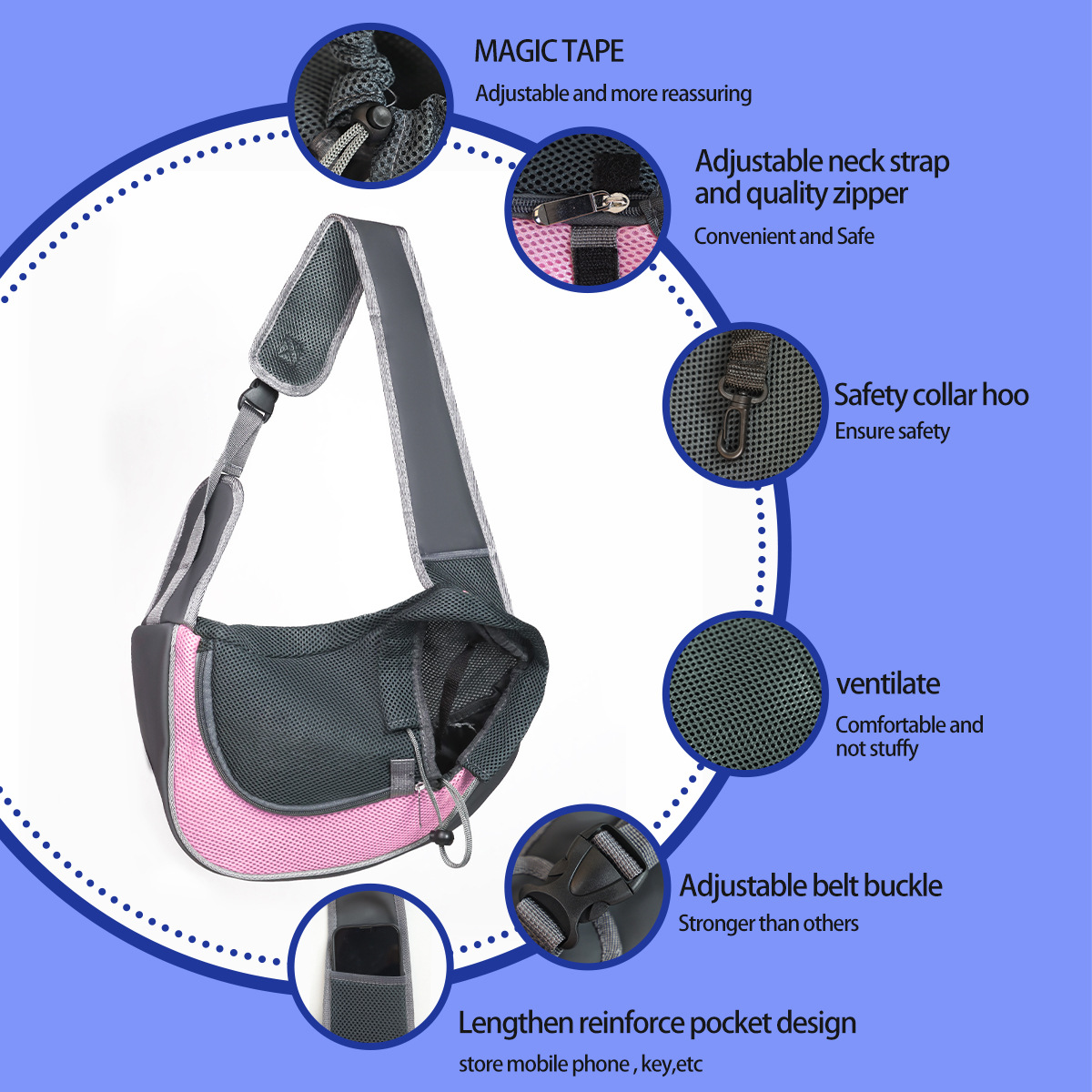 Cross-Border Hot Pet Shoulder Bag Dog Travel Bag Portable Outdoor Pet Bag Breathable Cat Crossbody Bag