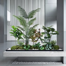 仿真绿植散尾葵盆栽造景组合假植物室内景观装饰楼梯下空间造景
