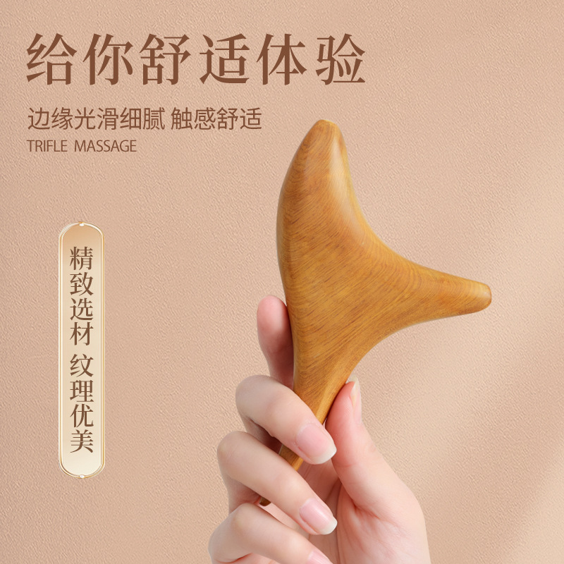 Ebony Triangle Sparrow Massager Beeswax Fragrant Wood Pull Tendons Meridian Cone Press Foot Acupoint Pedicure Massage Manual Acupuncture Pen