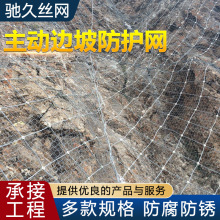 边坡主动网景区矿山落石挂网公路边坡拦截防护网环形钢丝绳网