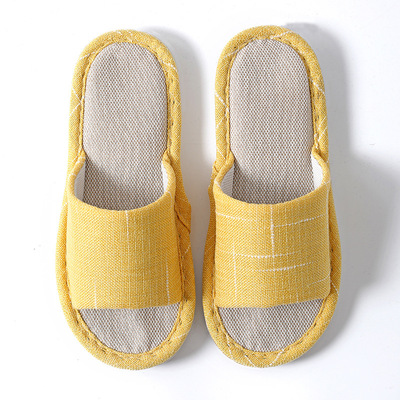 拖鞋女春季居家亚麻室内地板防滑耐磨家居四季通用棉布拖鞋男士拖